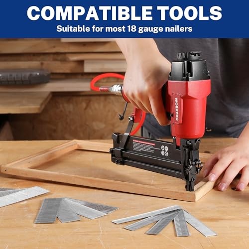 WORKPRO 18 Gauge Brad Nails, 1200 Count, 2″, 1-1/2″, 1-1/4″, 3/4″, Galvanized
