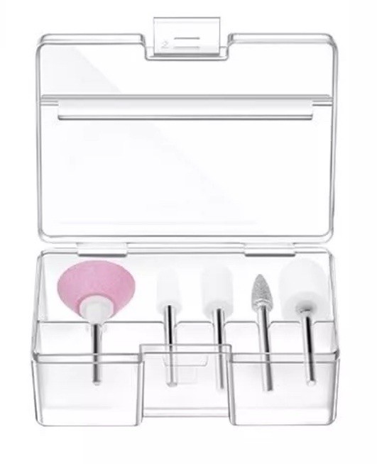 5 Piece Drill Bits for Sanding Acrylic Nails w/ CARRYING CASE
