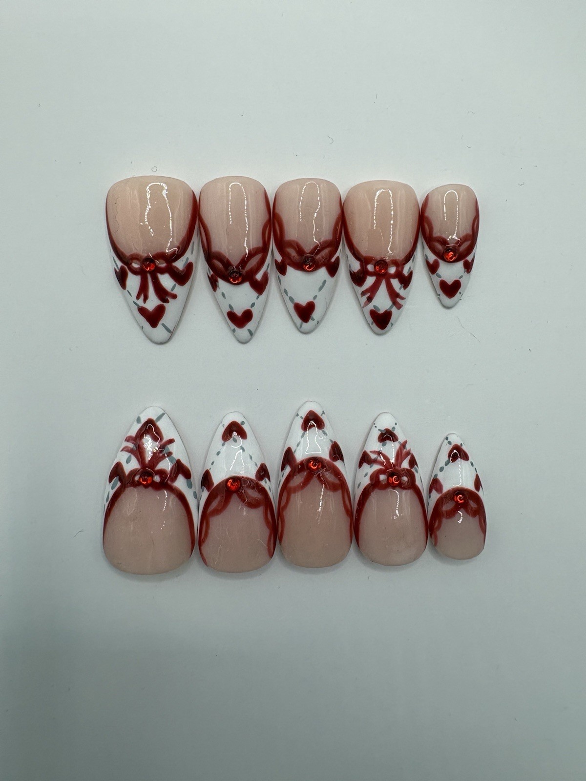 handmade Valentine’s day press ons #1