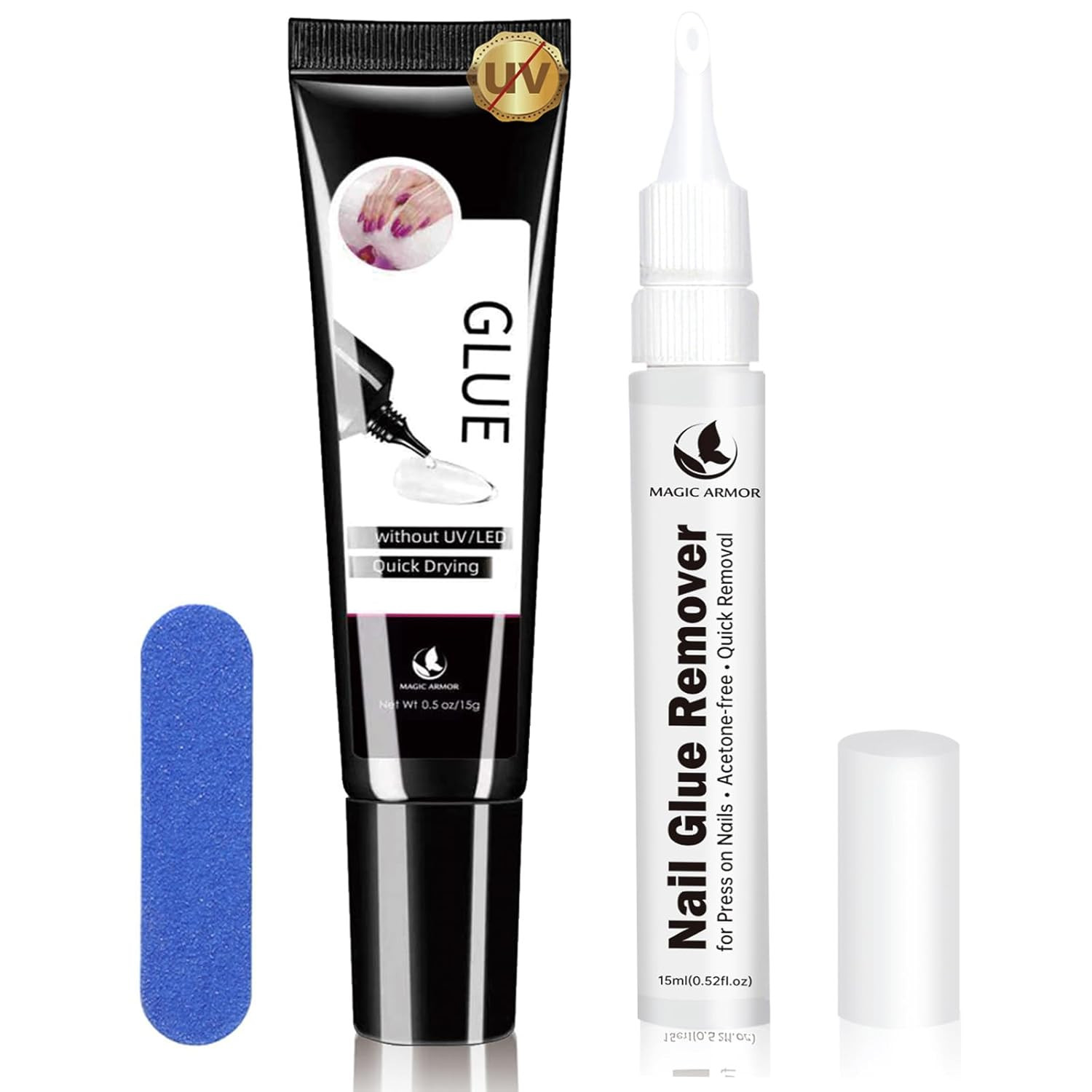 30G Semi Solid Nail Glue for Press on Nail, No UV Lamp Need Gel Nail Glue with C