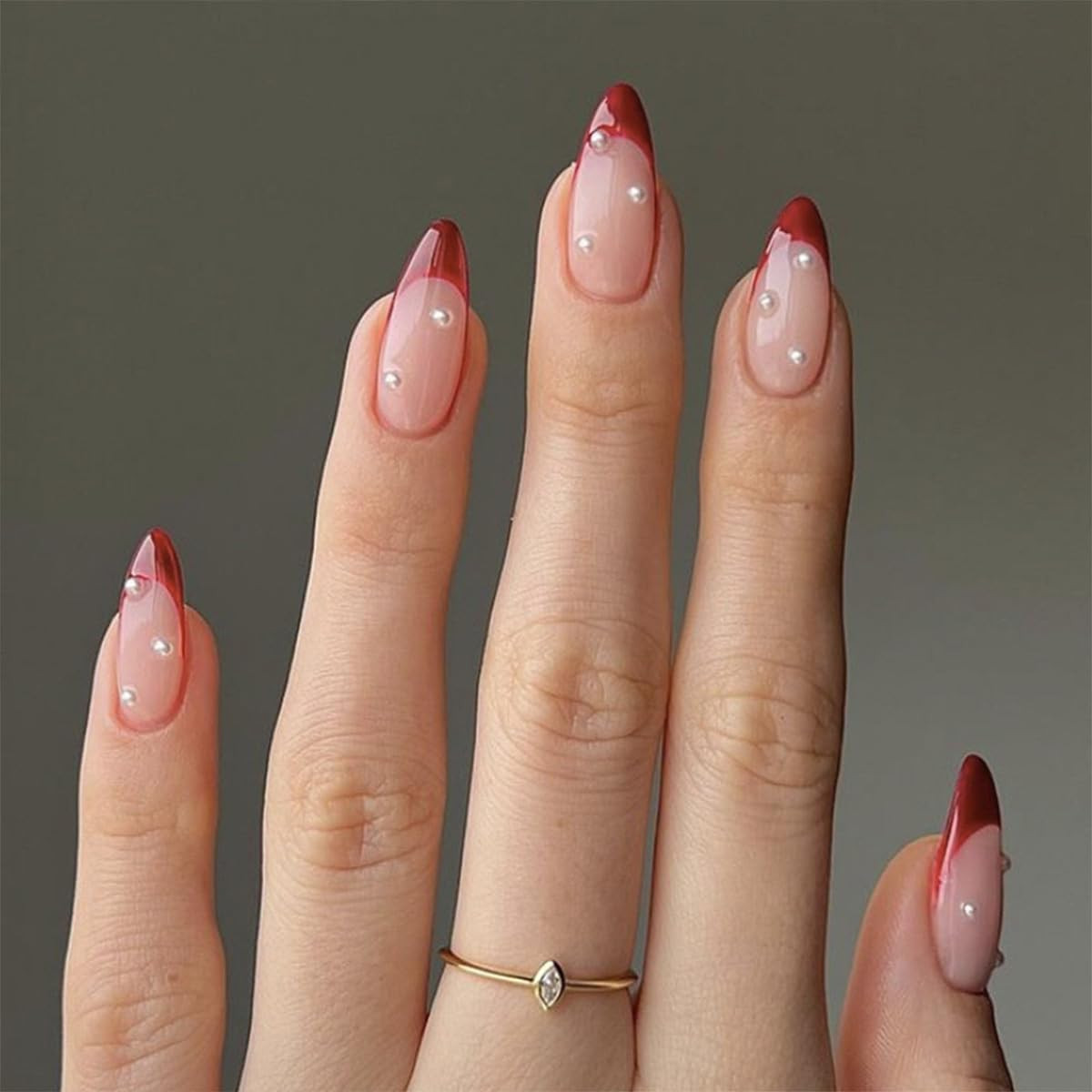 Black Press on Nails Medium Almond Fake Nails Matte False Nails Press Ons with D
