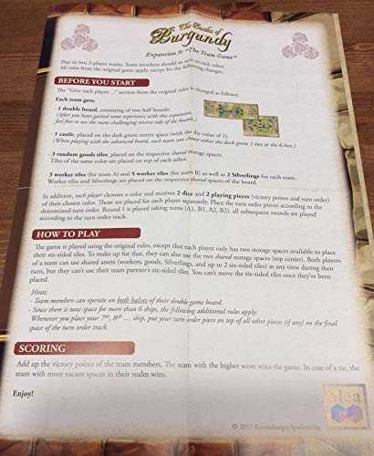 The Castles of Burgundy Board Game: 9th Expansion – Team Game Yellow