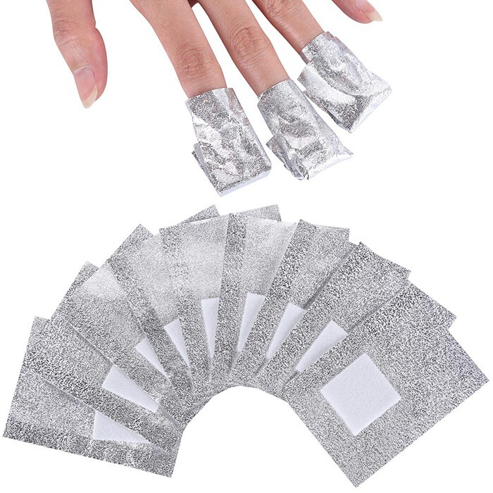 Gel Nail Polish Remover Soak Off Foil Removal Wraps with Cotton Pad 100pc