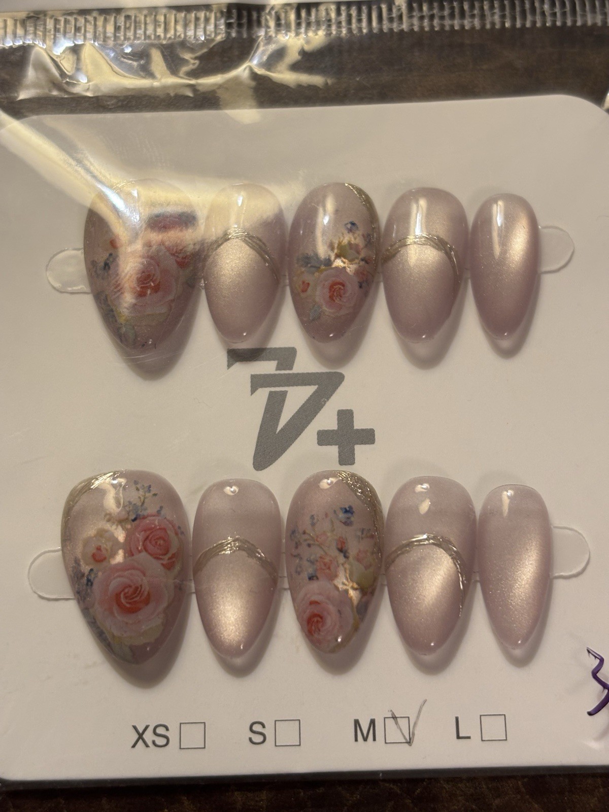 Short Homemade Almond Shaped Size Medium Press On Nails Assorted Lot