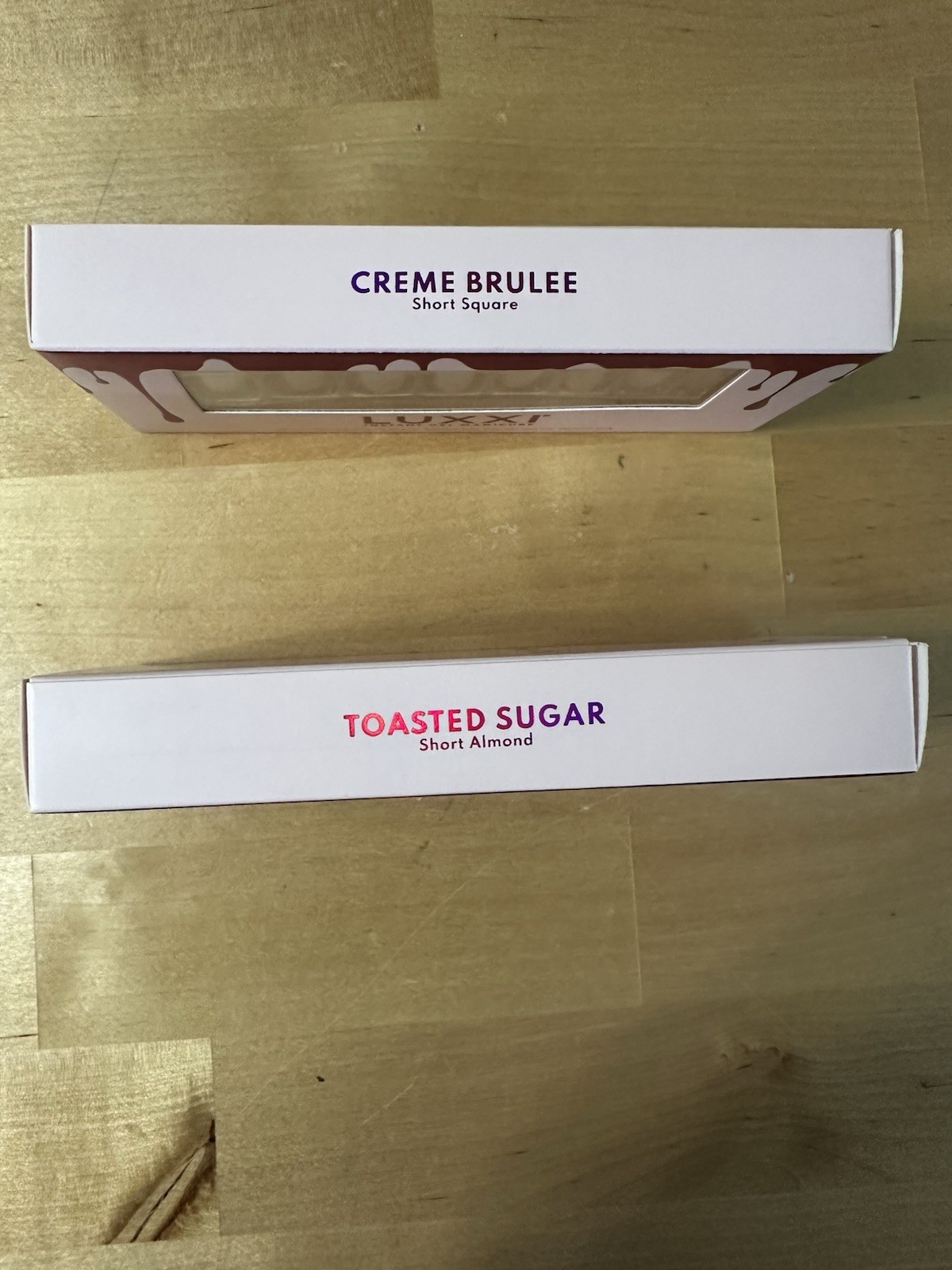 LUXXI Press-On Nails. Lot Of 2. Glue Included. Short Almond. Short Square