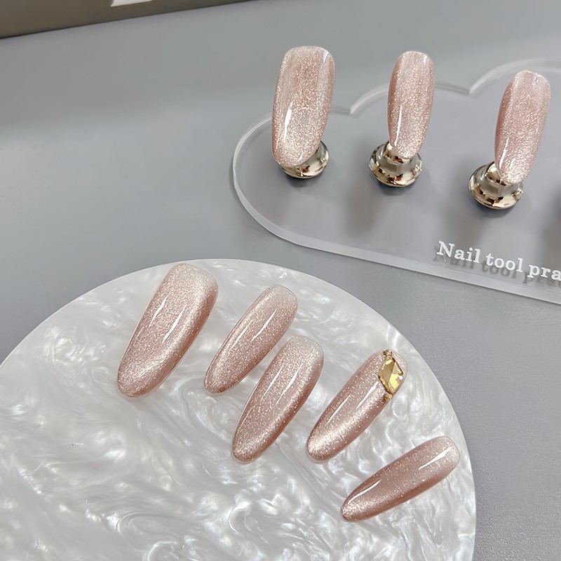 Press Nails 3D Crystal Nail Tips Stick on Nails with Nail Glue Reusable Nail kit