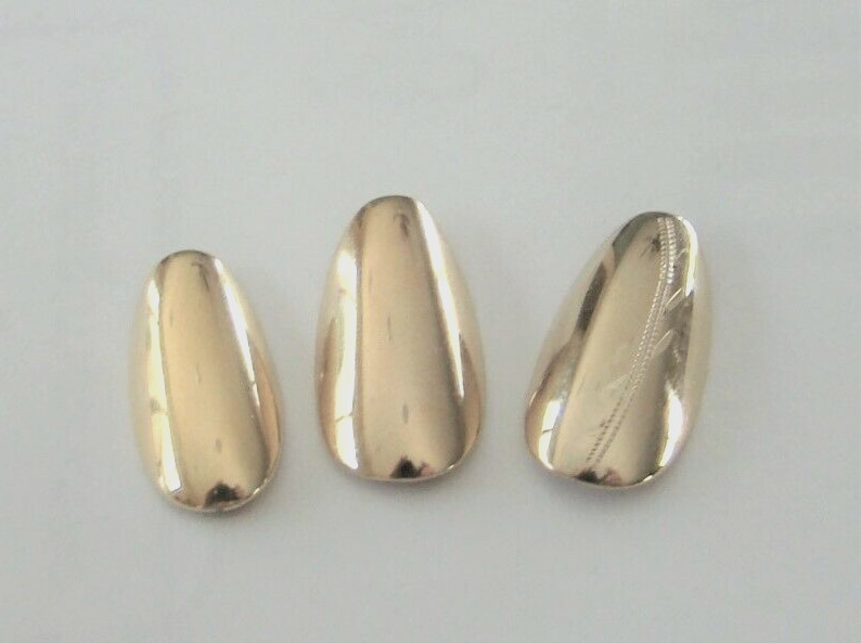 3/$25 QUALITY LIFETIME 14 KT GOLD PLATED REUSABLE FINGERNAILS 2 PLAIN/1 ENGRAVED