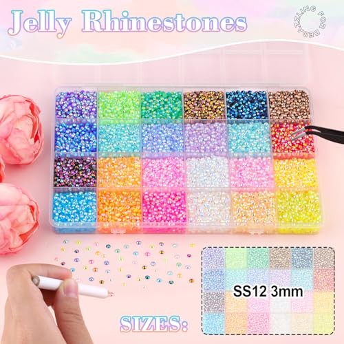 BELLEBOOST 35000Pcs Jelly Large Pack + 3Pcs Glue Jelly Multicolored 3mm