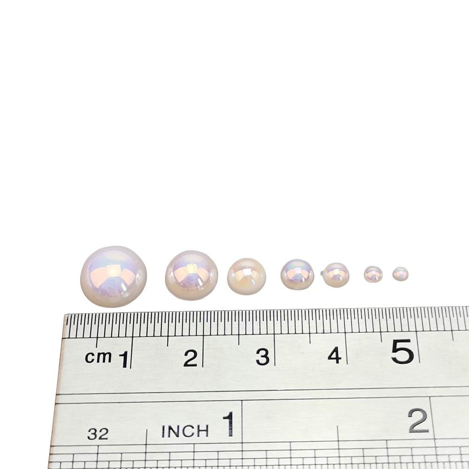 Chenkou Craft 3000PCS 1 Box White AB Round Flatback Imitation Half Pearls Bea…