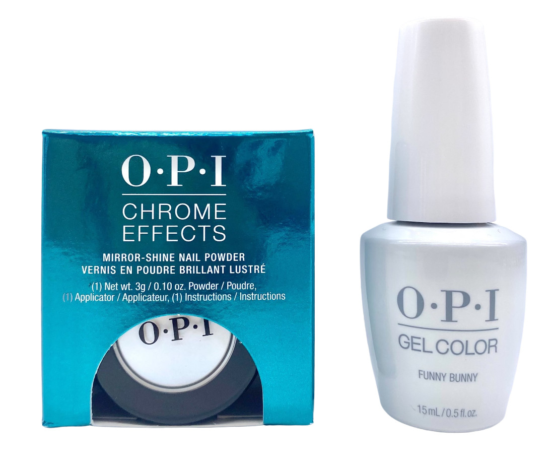 OPI Chrome Effects Blue Plate Special Nail Powder+OPI GelColor Funny Bunny 0.5oz