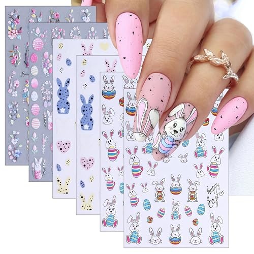 5D Nail Art Stickers 3D Self-Adhesive Easter Colorful Cute Embossed Easter