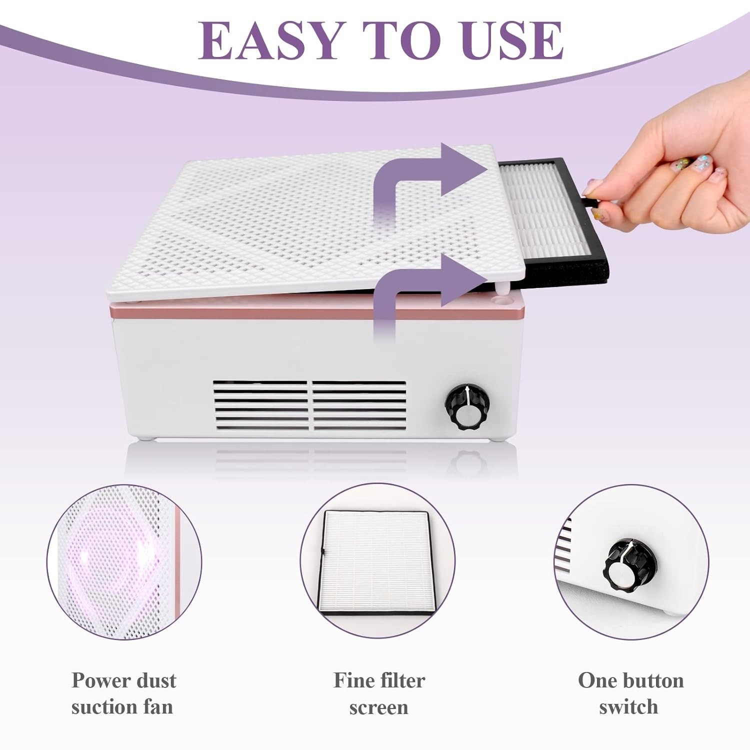SAVILAND PROFESSIONAL Nail Dust Collector 60W Motor, Reusable Filter NEW IN BOX