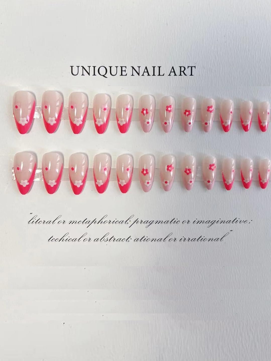 Secret Lives Glossy Reusable Press on Nails Designer Artifical Nail 24 set