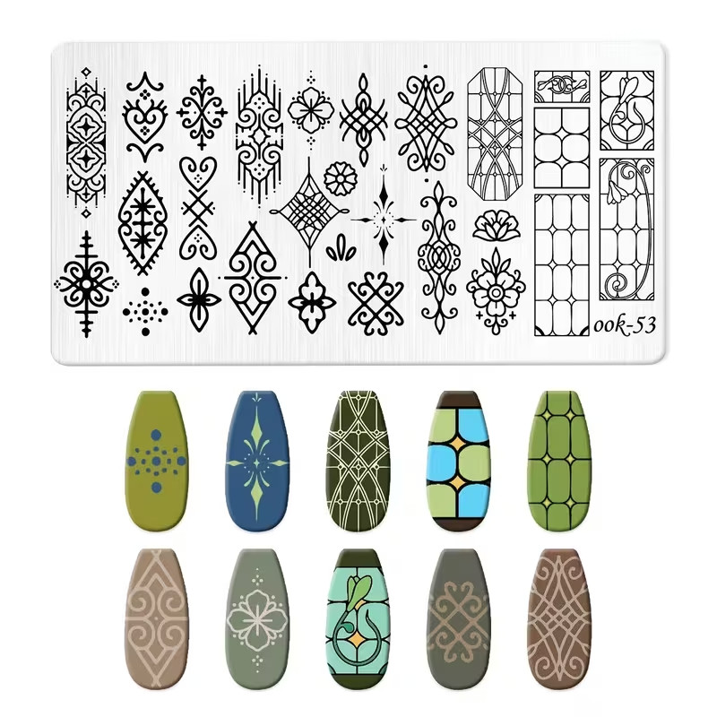 Nail Stamping Plate -Patterns OOK-53 – New