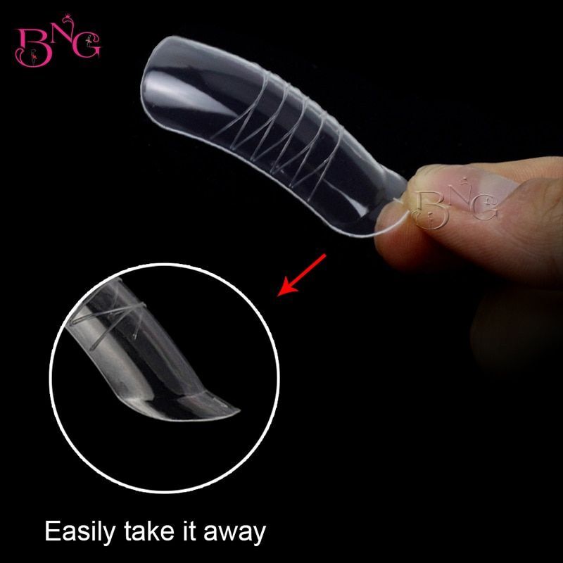Quick Building Nails Extension Mold Form-Reusable Dual Clear False Nail Art Form