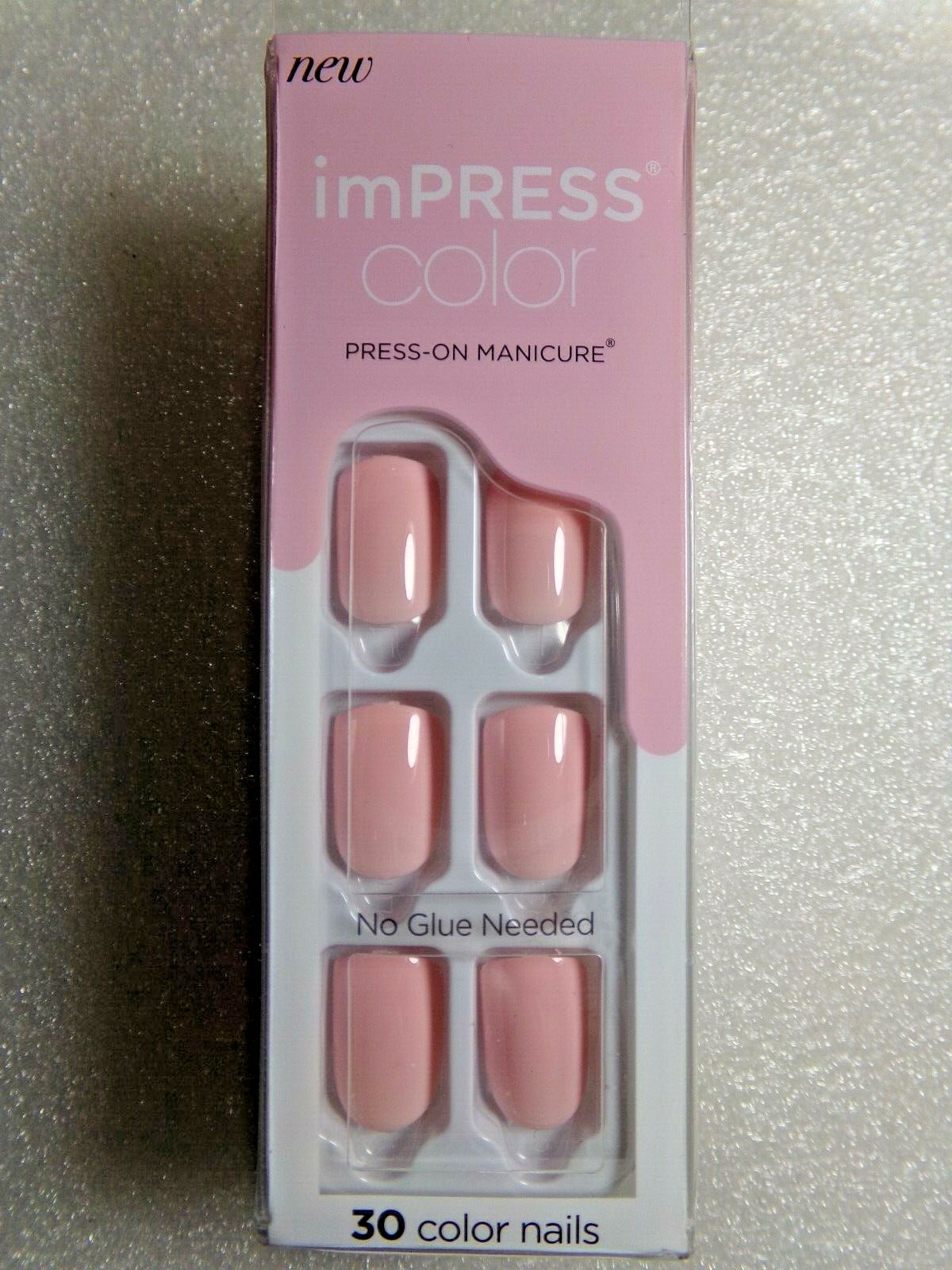 IMPRESS NAILS PRESS ON Short – Shiny Light Pink, Pick Me Pink, Square Shape
