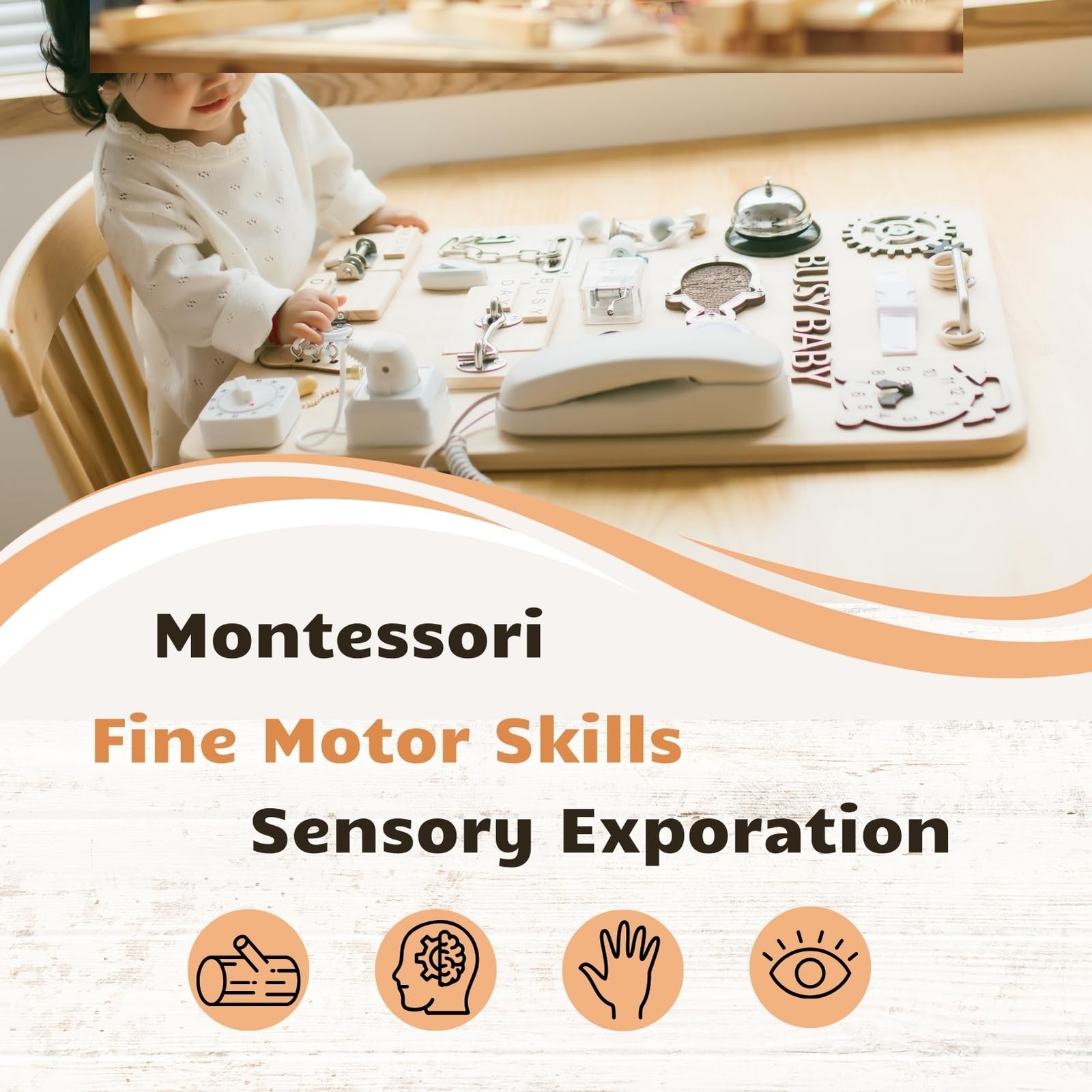 2 Picecs Wooden Busy Board DIY Parts Set – Materials for 2 sizes, Door-02
