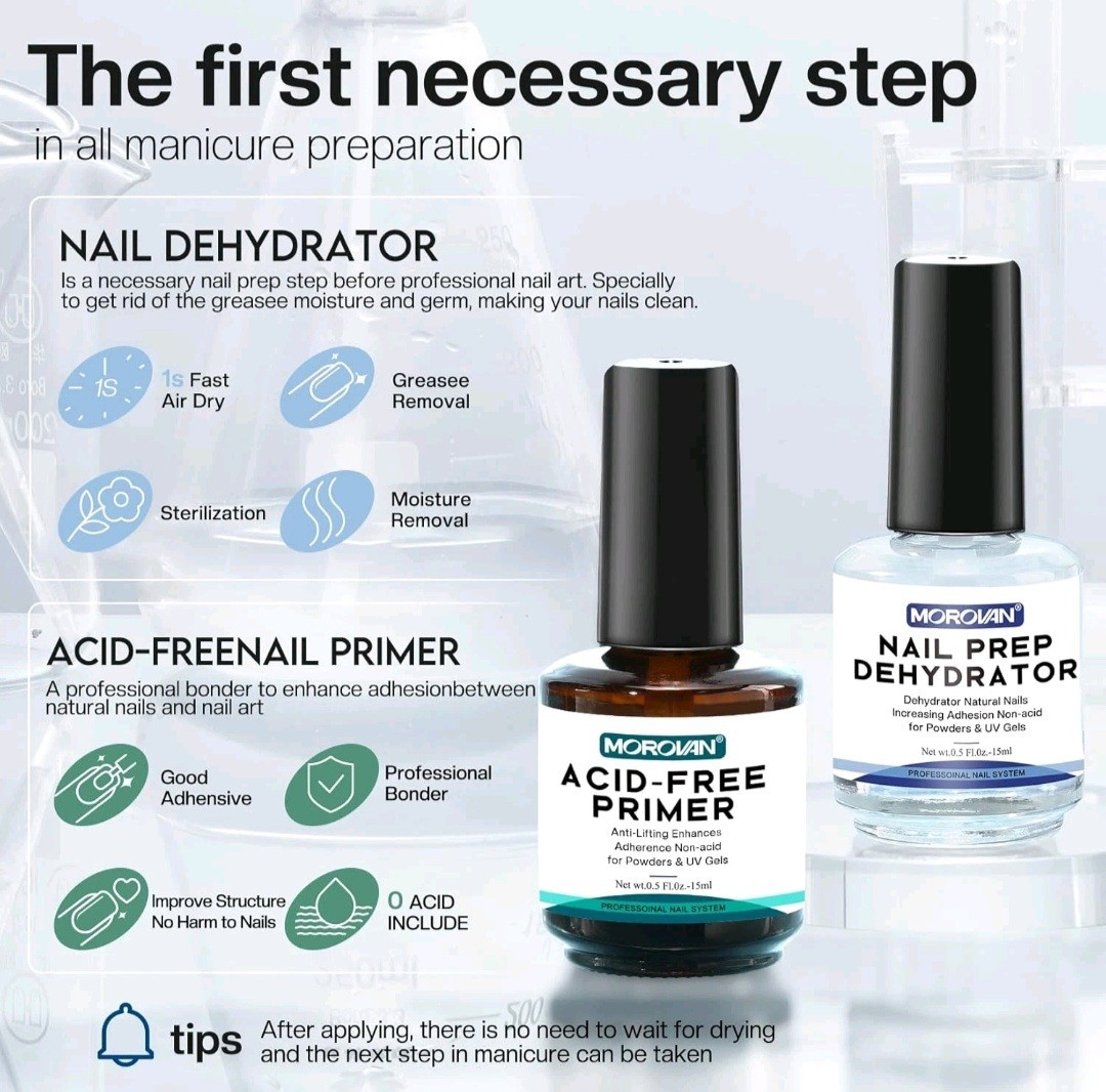 Morovan Professional Acrylic gel Nail Kit Art Set W/ Dehydrator and Nail Primer