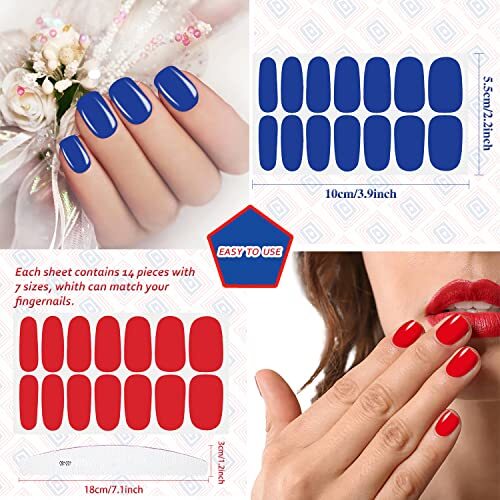 224 Pieces 16 Sheets 4th of July Nail Independence Day Nail Polish Strips-03
