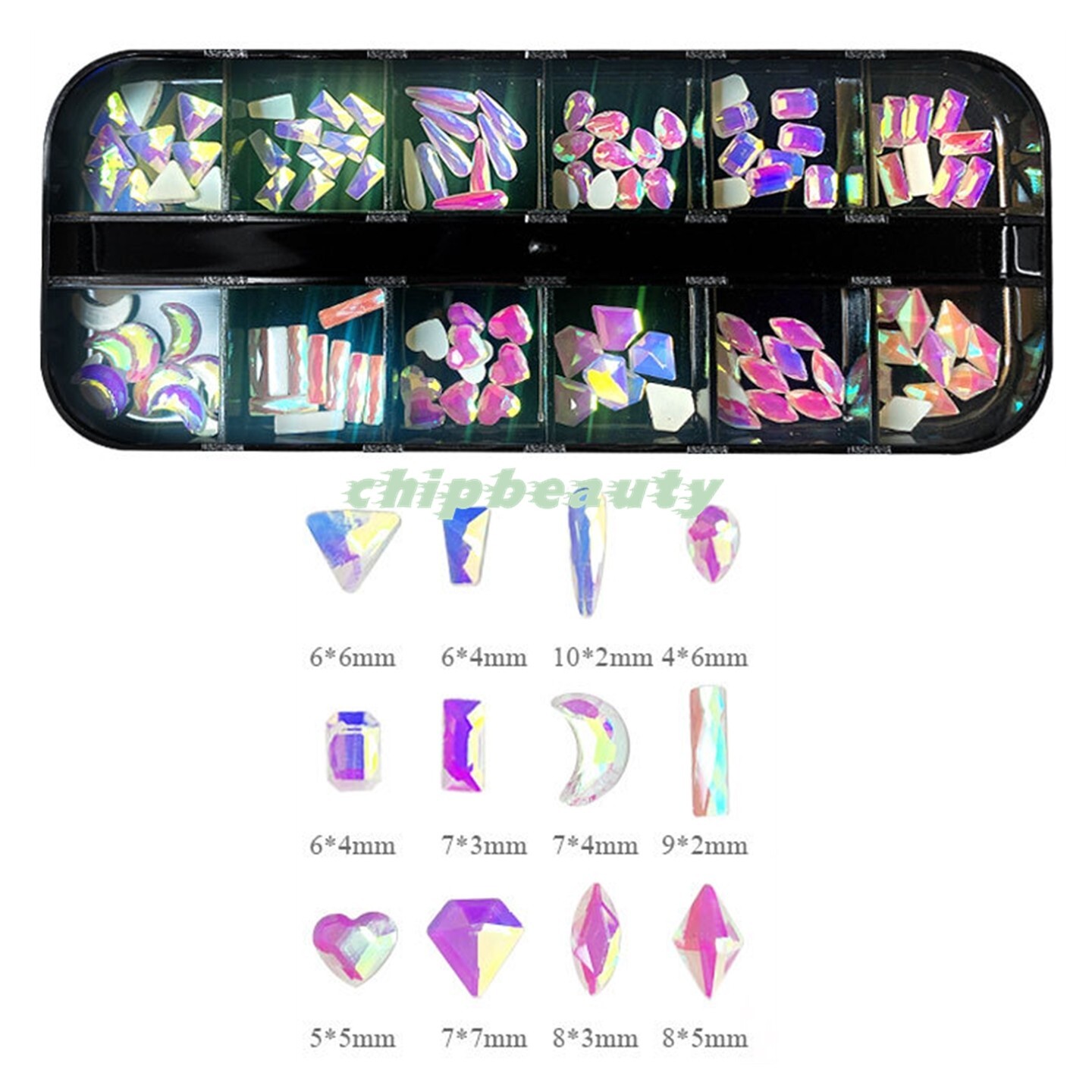 3D Nail Art Rhinestones Multi-Shape Bling Diamond Crystal Nail Art Design Set #5