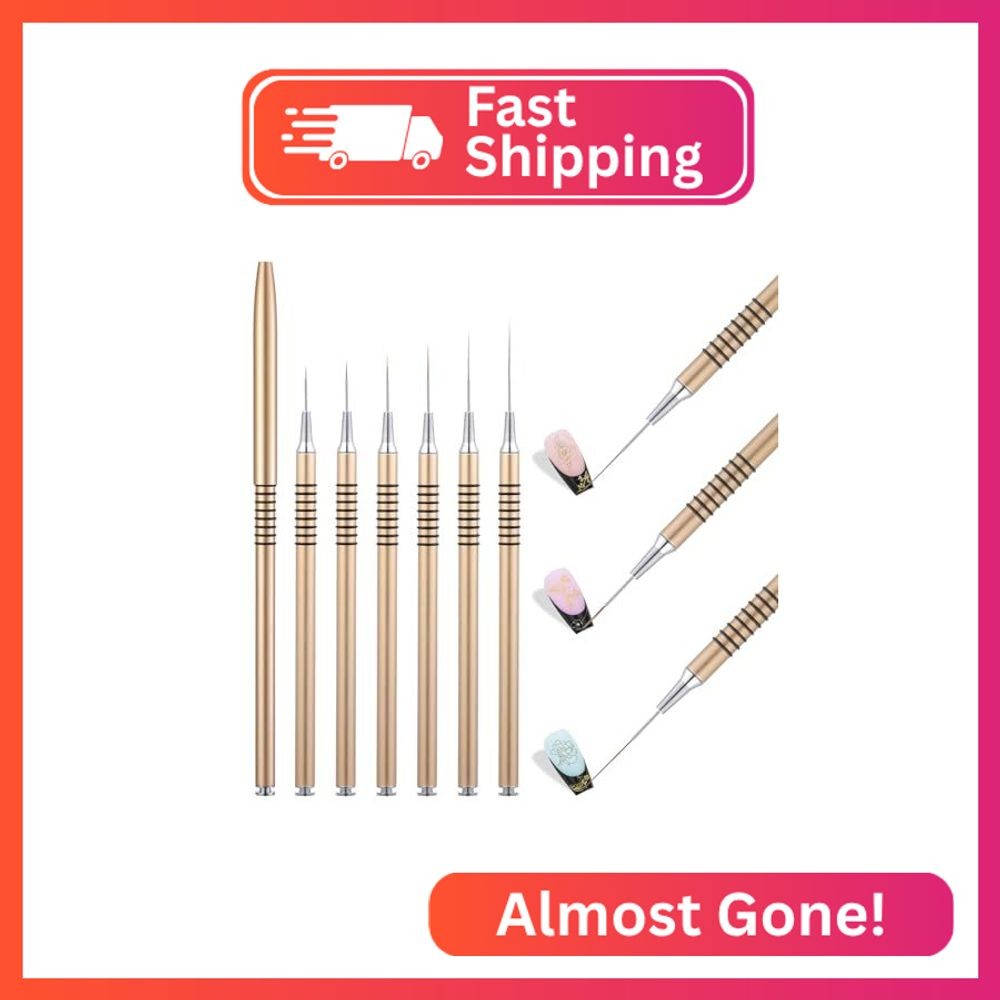 6Pcs Nail Art Liner Brushes Set, Fine Drawing Painting Details Design Striping B