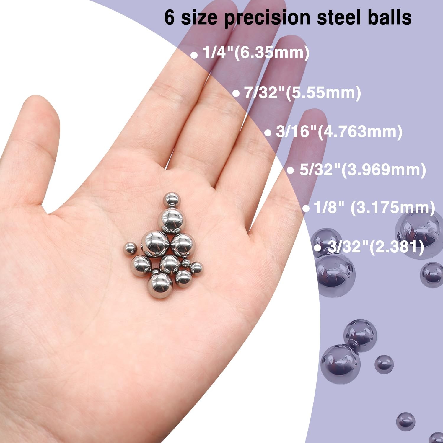 620PCS 304 Stainless Steel Precision Balls,Bicycle Bearing Balls Assortment K…
