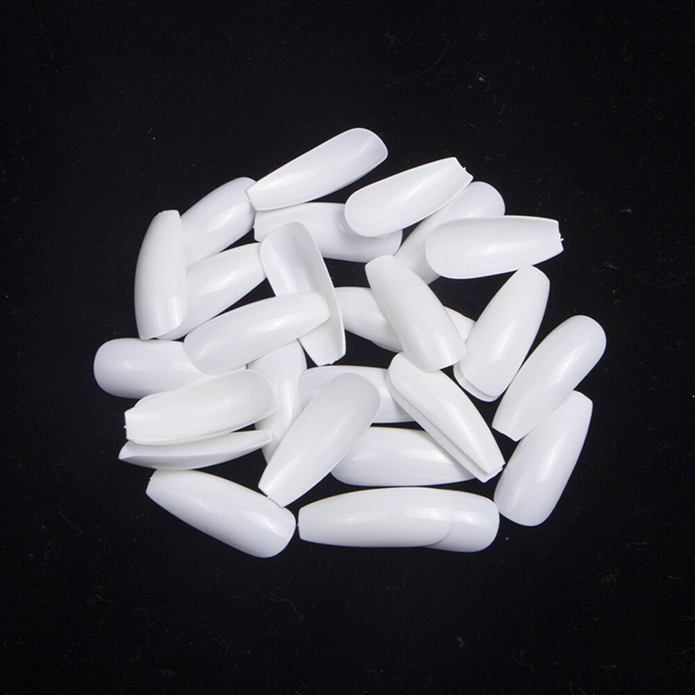 500pcs Ballerina Nail Art Tips Transparent/Natural False Coffin Fake Art Tips
