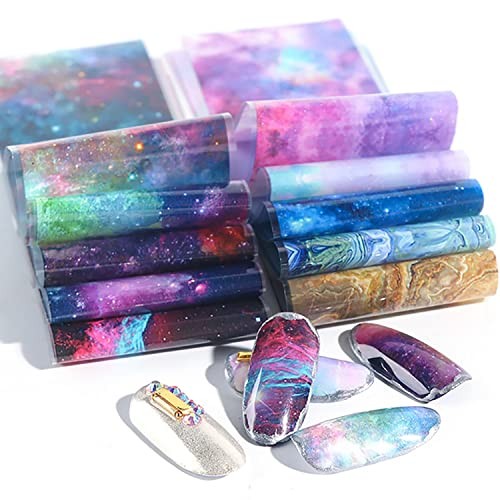 150 Sheets Nail Foil Starry Sky Star Laser Transfer Foil Iridescent Style