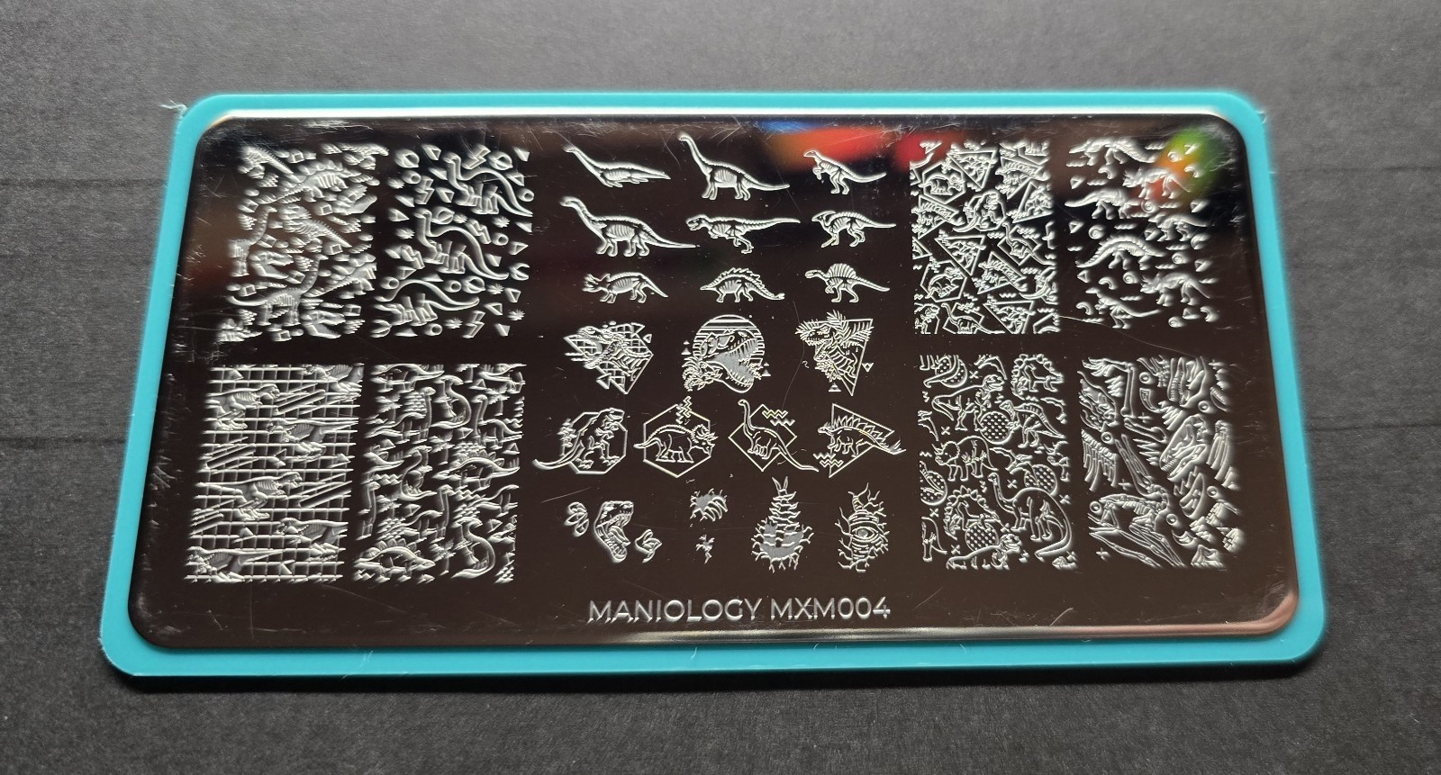 HTF Maniology MXM003 & MXM004 Dinosaur Jurassic Park Nail Stamp Plates Lot