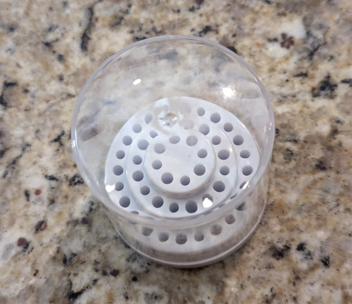 48 Hole Acrylic Nail Drill Bit Holder Cake with Clear Cover White