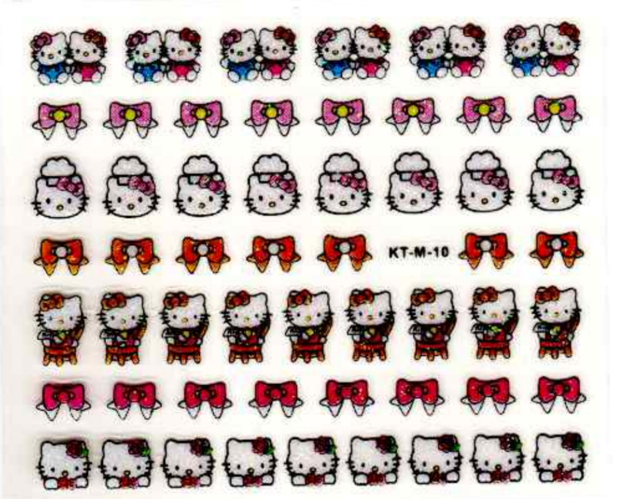 SET OF 5 Hello Kitty Nail Stickers – Easy DIY Nail Decoration for Girls & Women