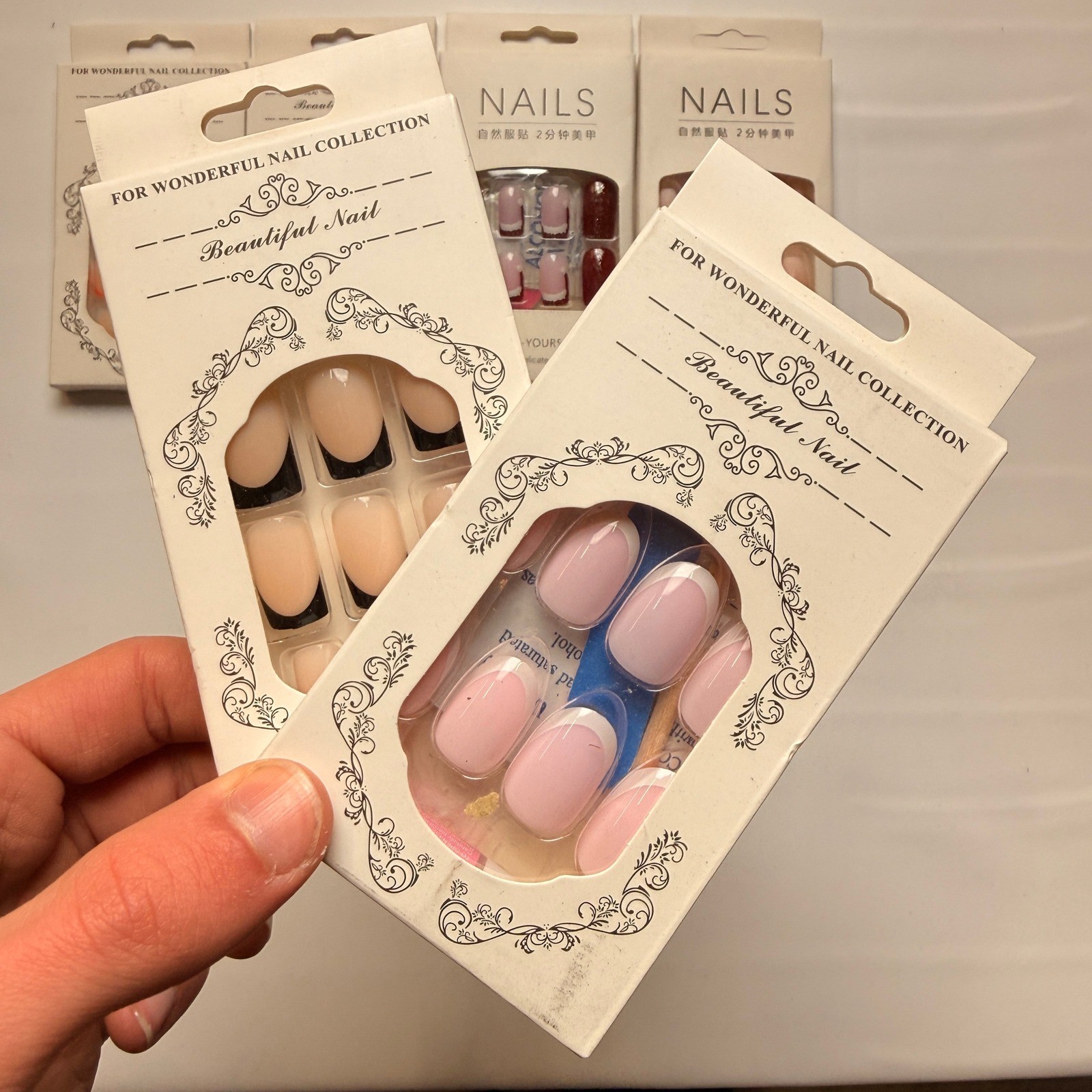 Lot of 10 Pack of 24 New False Press On Nails Assorted Designs and Colors №N40