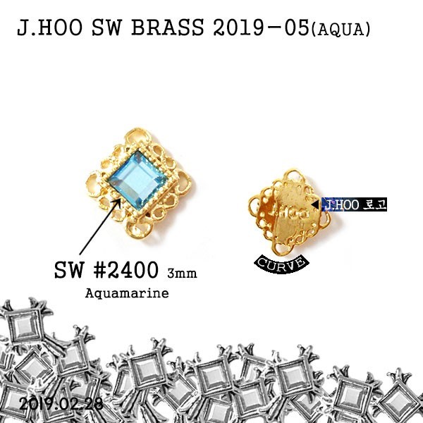 J.Hoo Nail Charms – SW 2400 Parts 2019-5 Gold plating ( 2pcs)