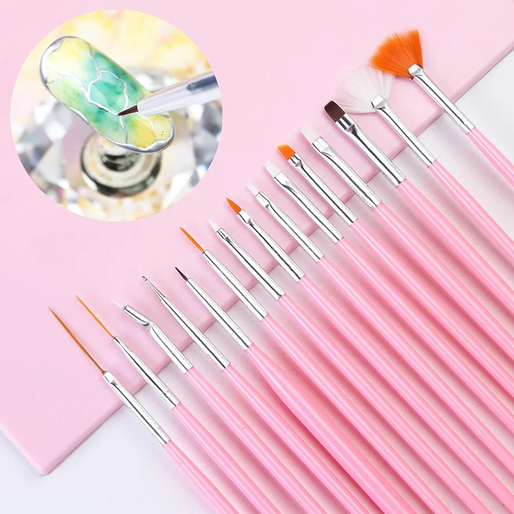 Nail Art Brushes Set 3D Nail Extension Brush Double Head Dotting Pen UV Gel Nail