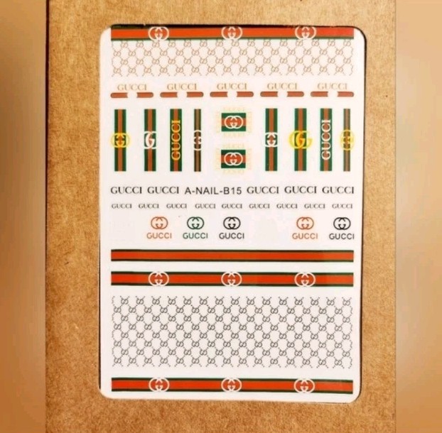 NWT NAIL ART DESIGN SELF-SEAL STICKERS SOLID TAN, RED, GREEN, & BLACK N°33!