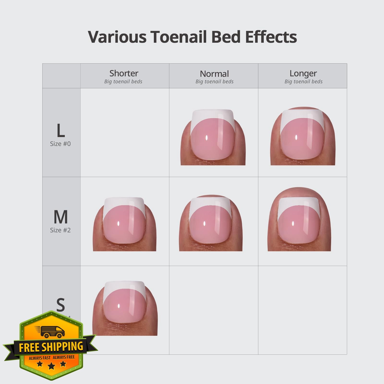 BTARTBOXNAILS Toe Nails 03-Peach Base Black French S-L Square