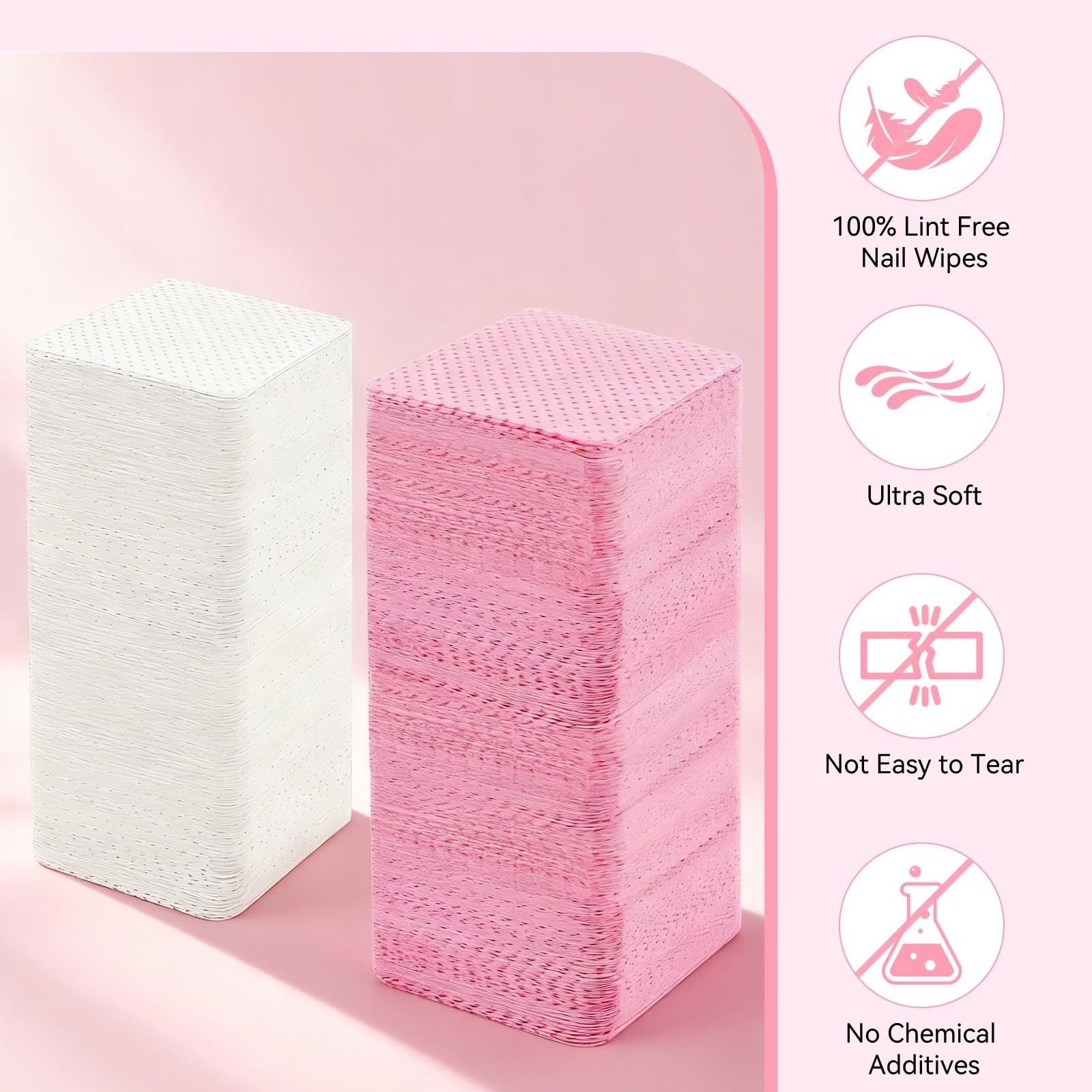 LNDIEHS 720Pcs Lint Free Nail Wipes, Supplies 2 Inch diameter