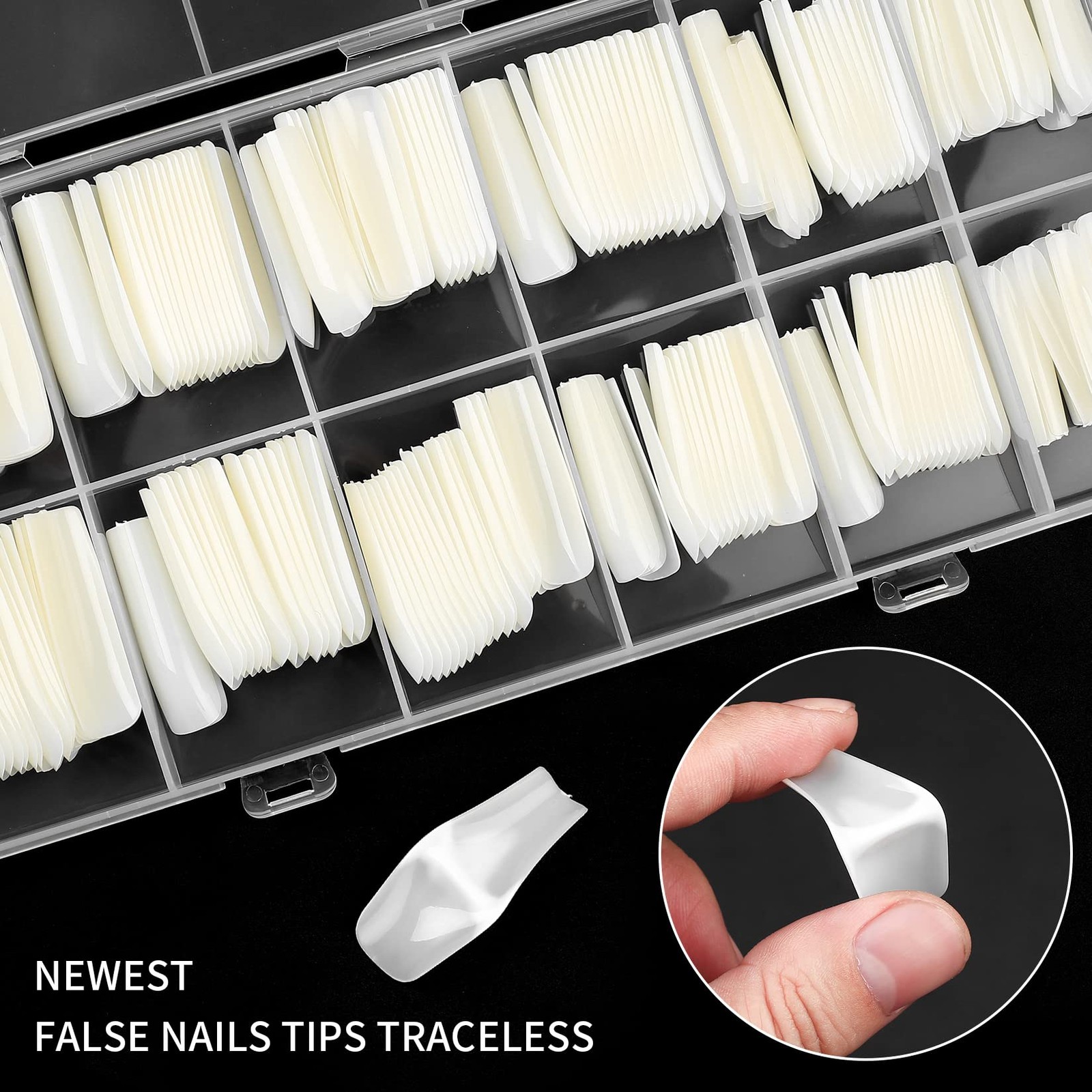 240 Pcs Natural Full Cover Nail Tips, Nail Tips for Acrylic Nails Professiona…