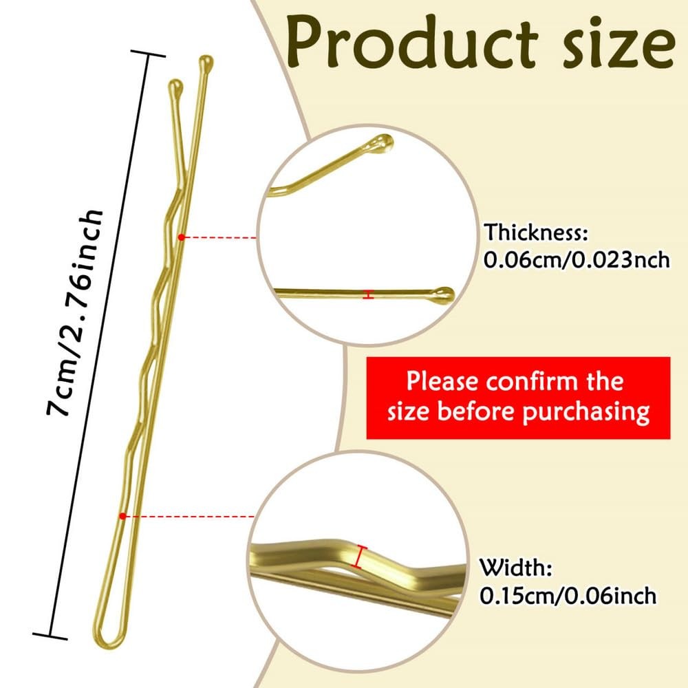 YINGFENG 220pcs Large Gold Bobby Pins 1 Count (Pack of 220), Gold（2.76inch）