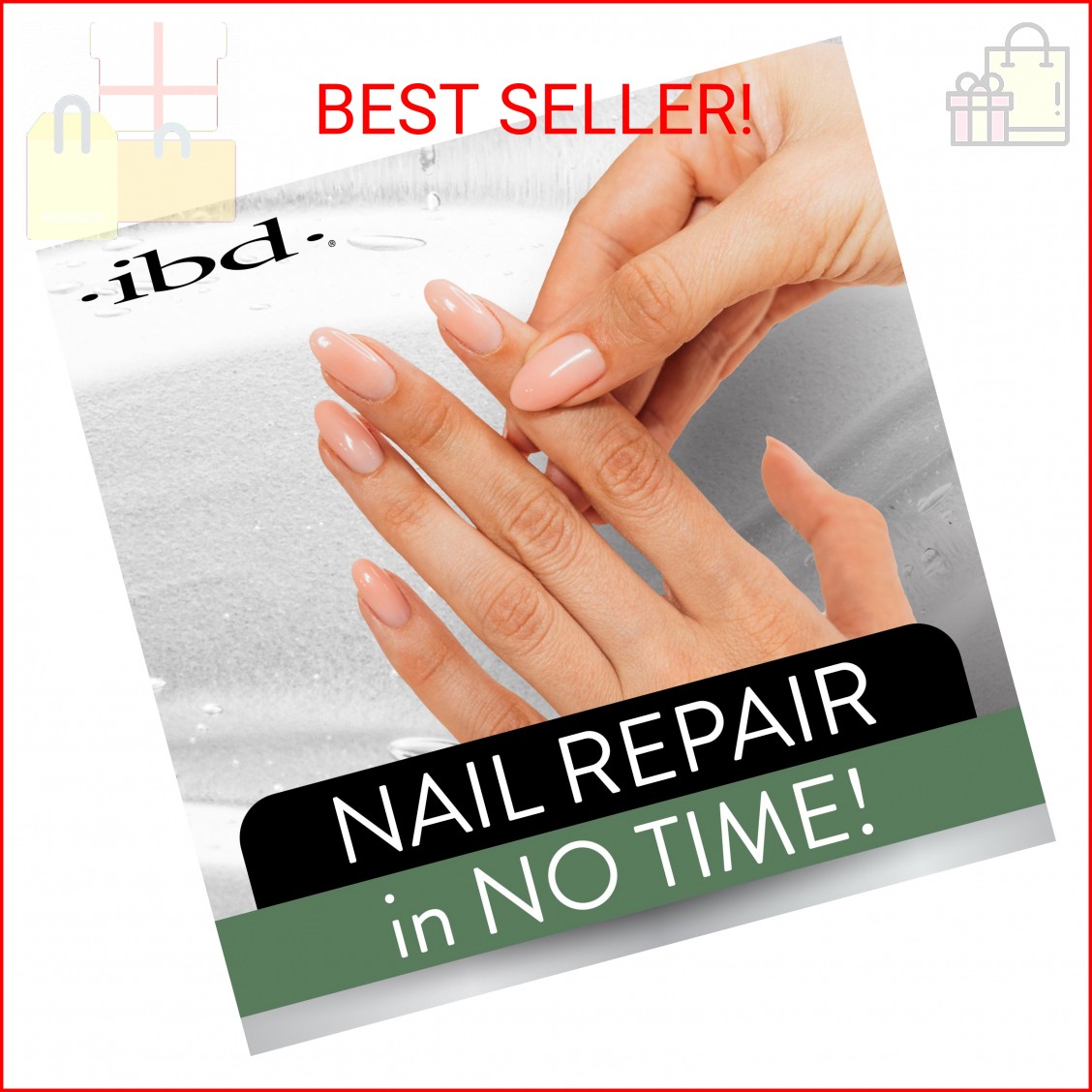 IBD 5 Second Brush On Nail Glue Gel Resin – Strong Nail Glue for Broken, Cracked