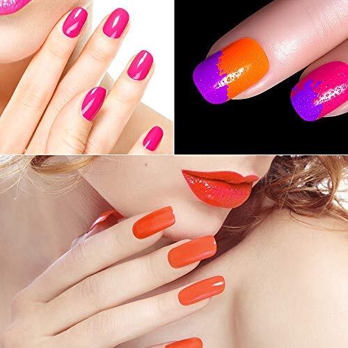 12 Pack Luminous Pigment Nail Powder Flourescent Glow In The Dark Makeup
