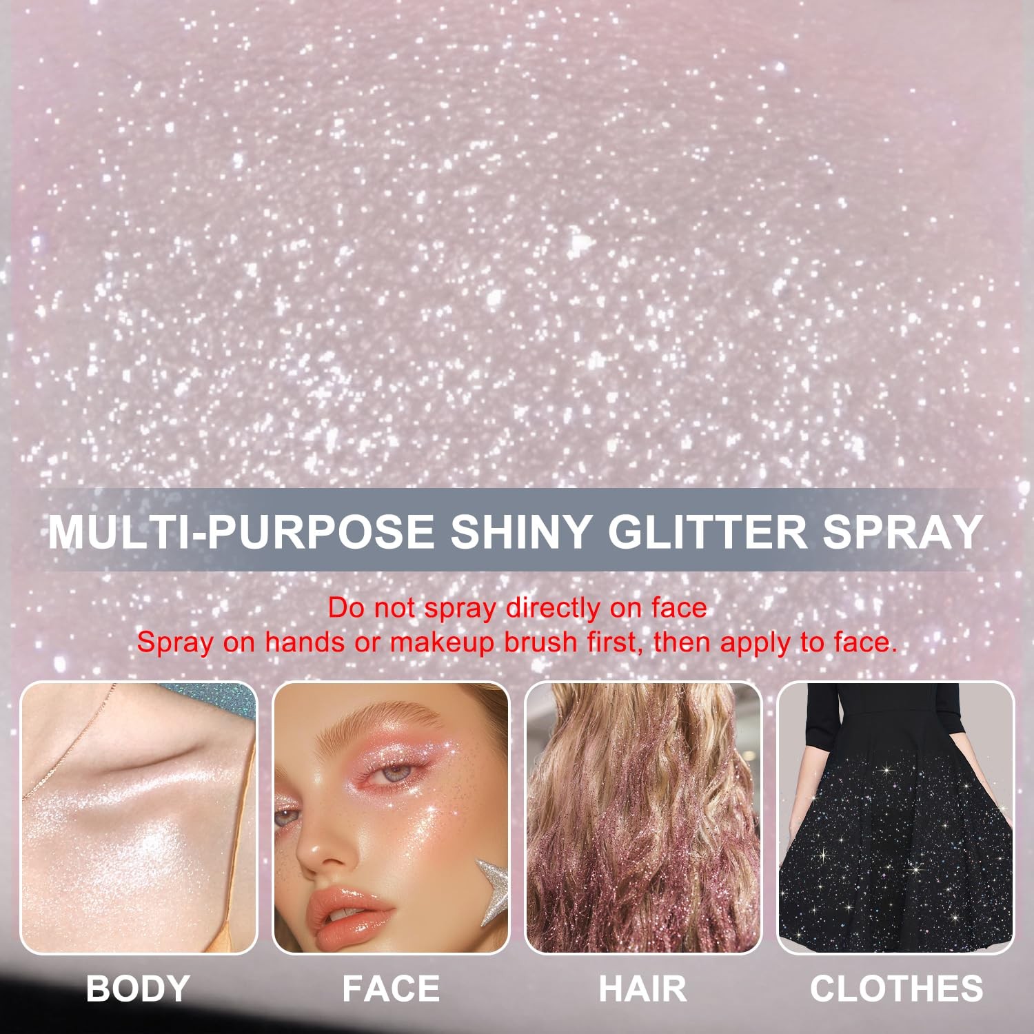 Hair and Body Glitter Spray, Holographic Glitter Highlighter Powder, Hairspra…