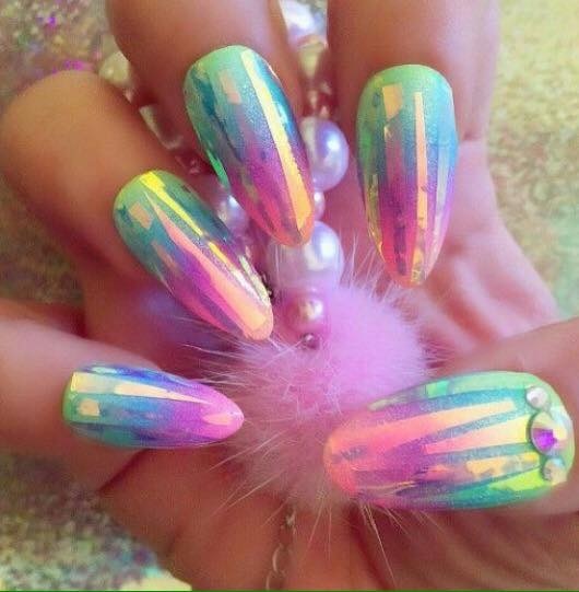 BROKEN GLASS NAIL FOIL 18 Colours NAILS EFFECT Stickers Shattered Angel Paper UK