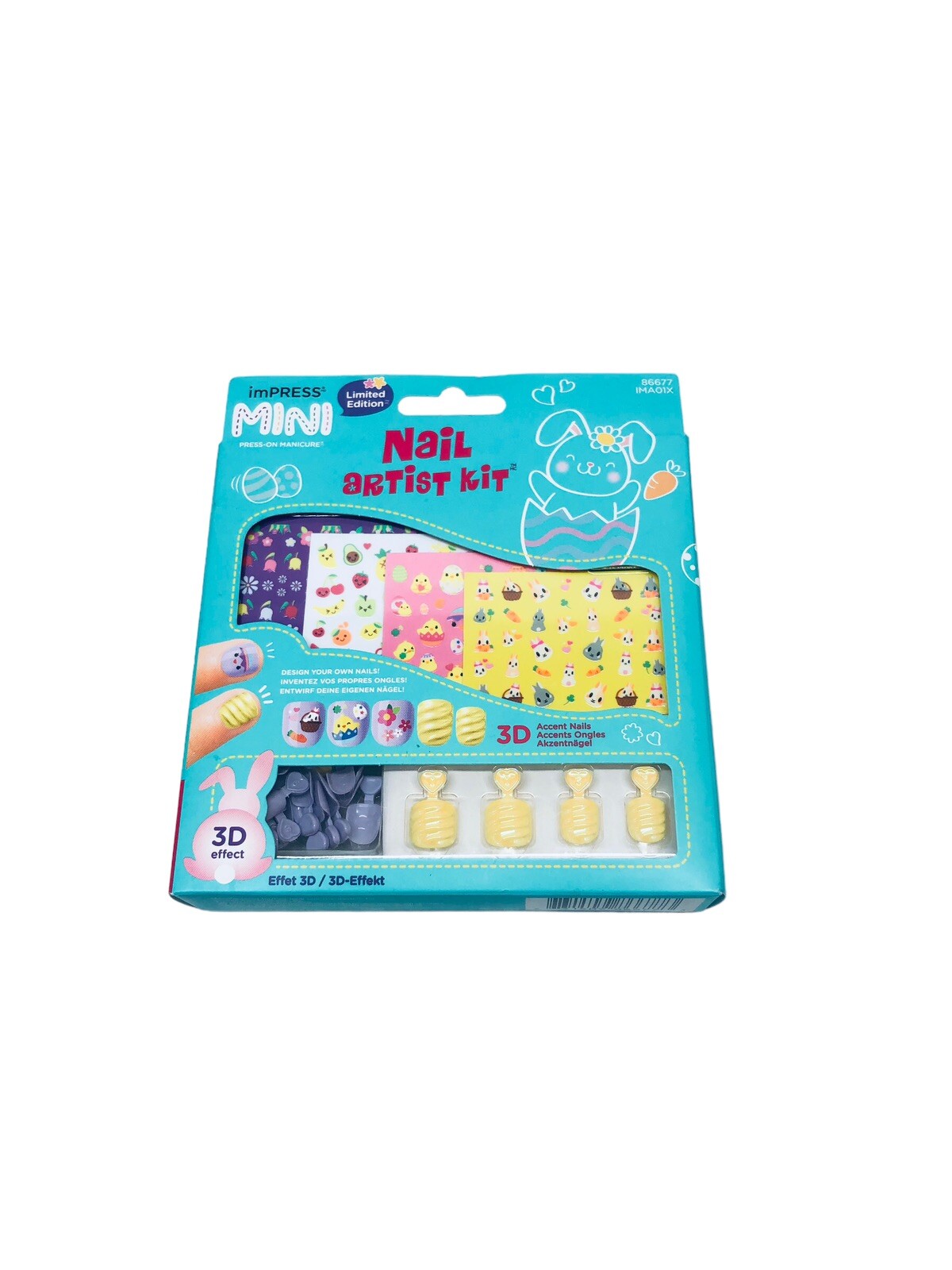 Kiss Nail Artist Kit Easter Bunny Hope 3D Accent Nails W/ Stickers