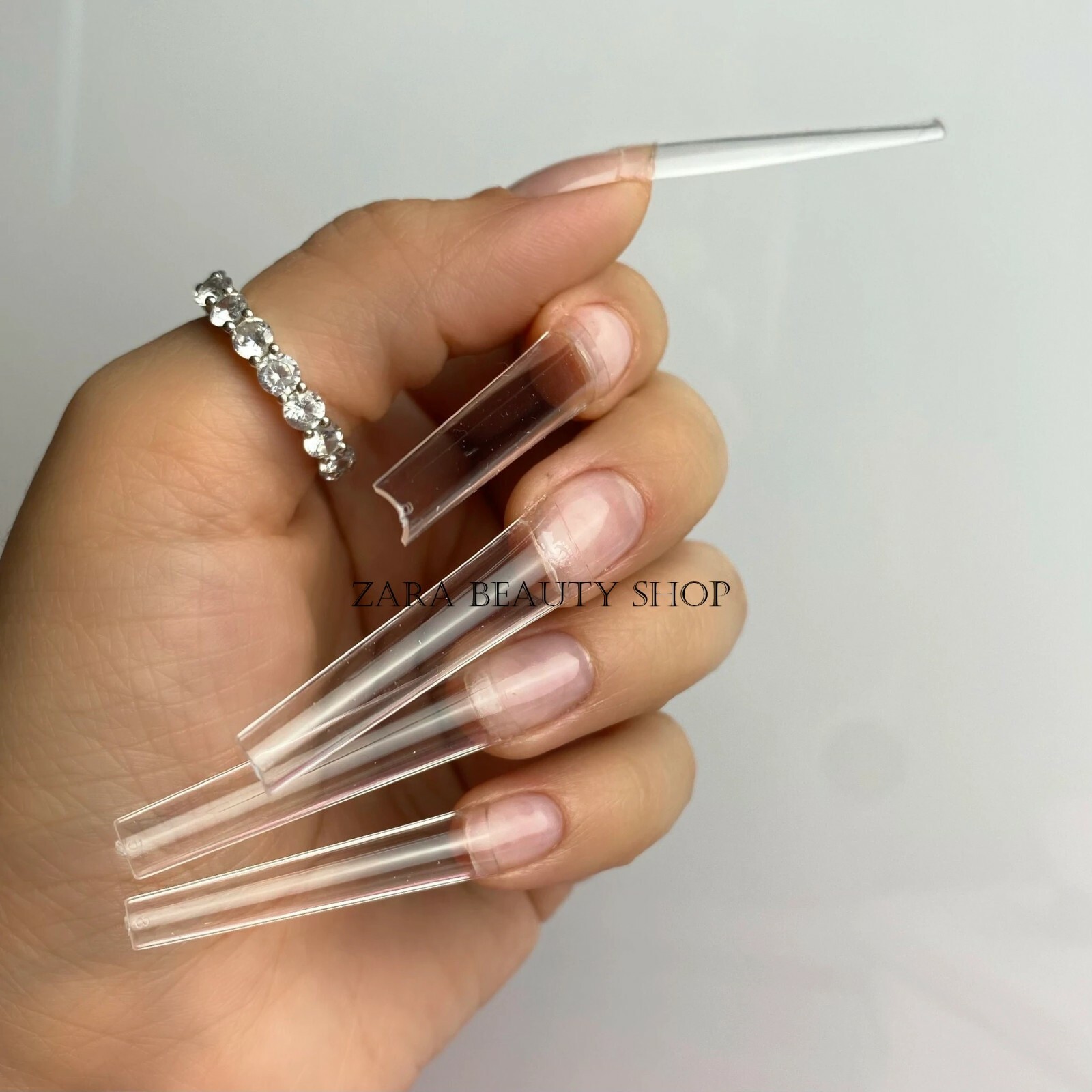 XXL Long 500 pcs Coffin No C Curve Acrylic Nail Tips Ships in 1 Business Day