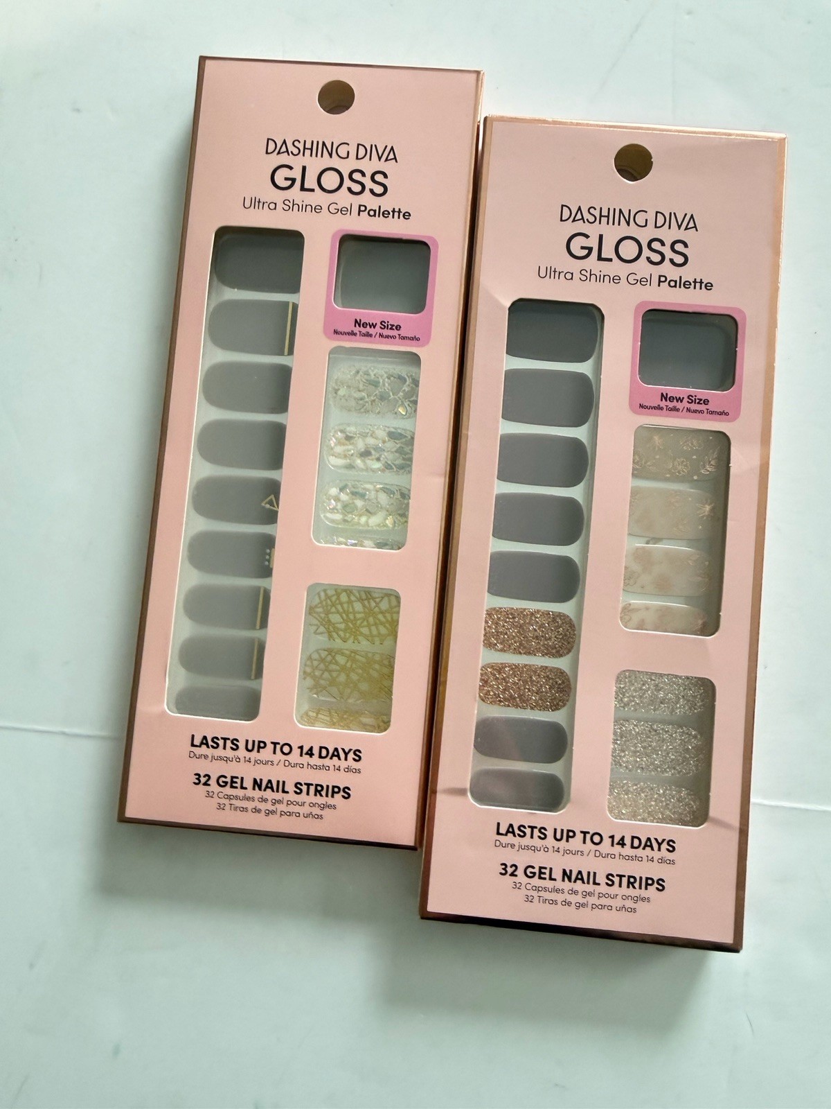 New Lot of 2 Sets Dashing Diva Gloss Ultra Shine All Lined Up + Lavender Dreams