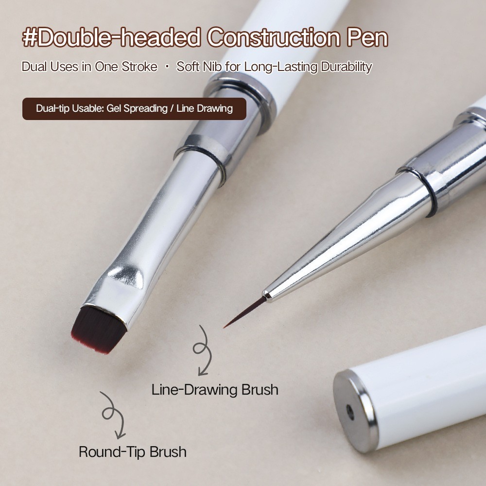 3Pcs Double-head Nail Art Pen Brush Set For Color Line Drawing Gel Spreading
