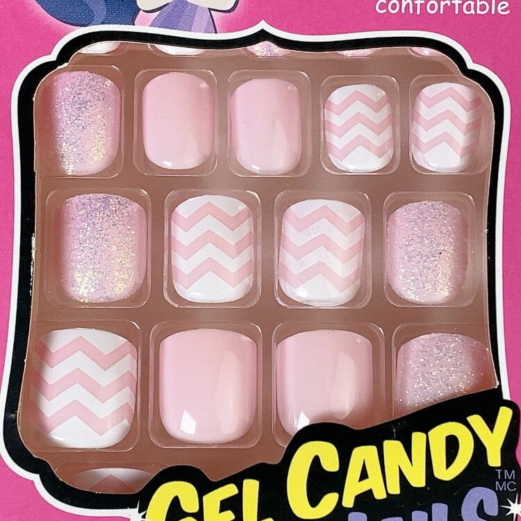 Broadway Kiss Little Diva Press On Nails Gel Candy for Girls Pinks Purple Aqua