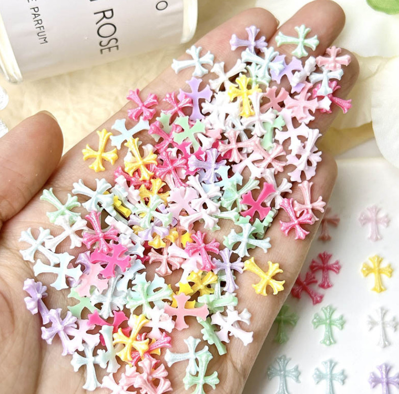 20Pcs Mixed Nail Art Charms Jewelry Accessories Resin Flat Back Cross DIY NH25