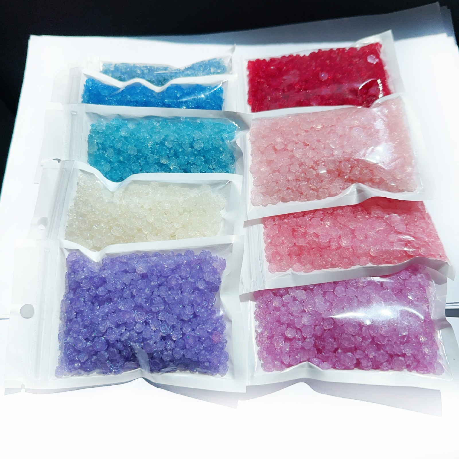DDP 6mm & 8mm Mixed Glow-in-the-Dark Camellia Rose Nail Art DIY Accessories 100